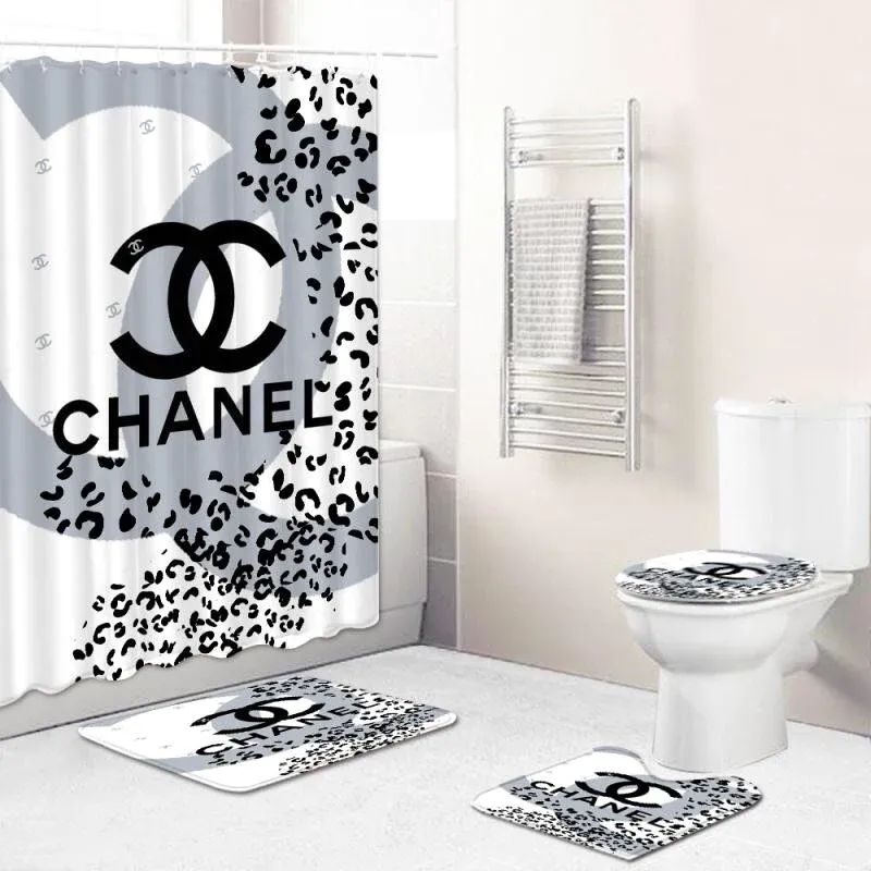 Chanel Leopard Bathroom Set Bath Mat Hypebeast Home Decor Luxury Fashion Brand