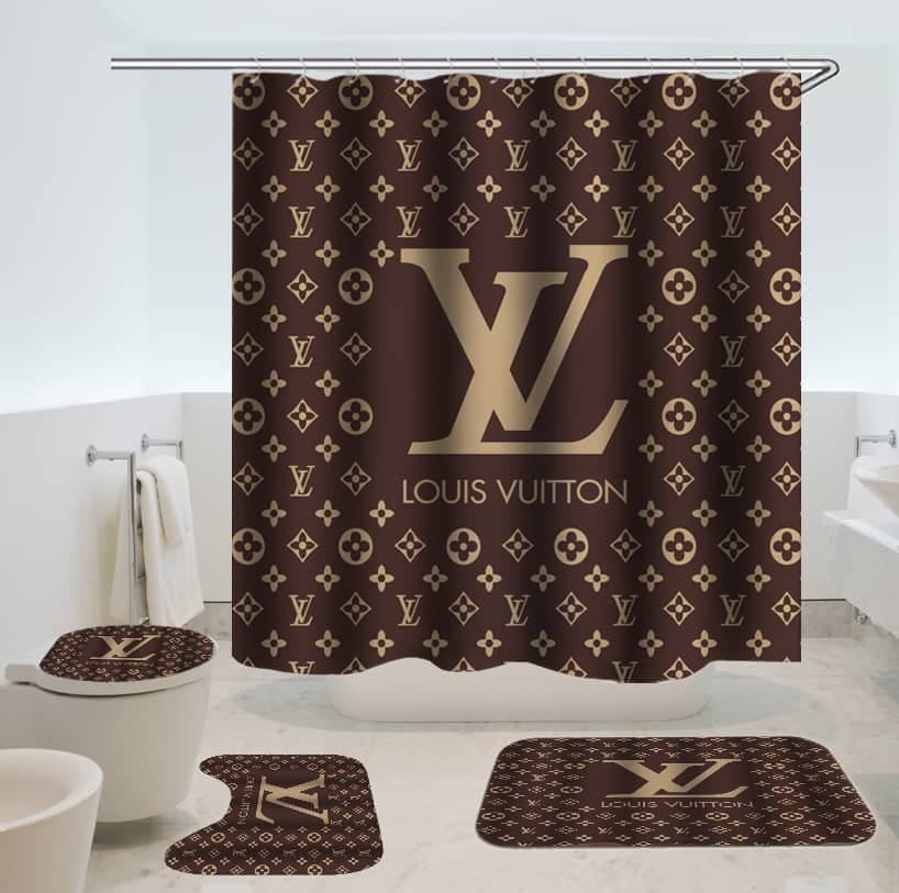 Louis Vuitton Lv Brown Bathroom Set Hypebeast Home Decor Luxury Fashion Brand Bath Mat