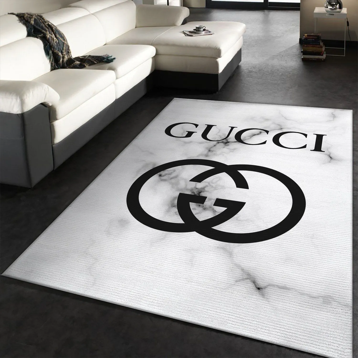 Gucci white Rectangle Rug Door Mat Luxury Area Carpet Fashion Brand Home Decor