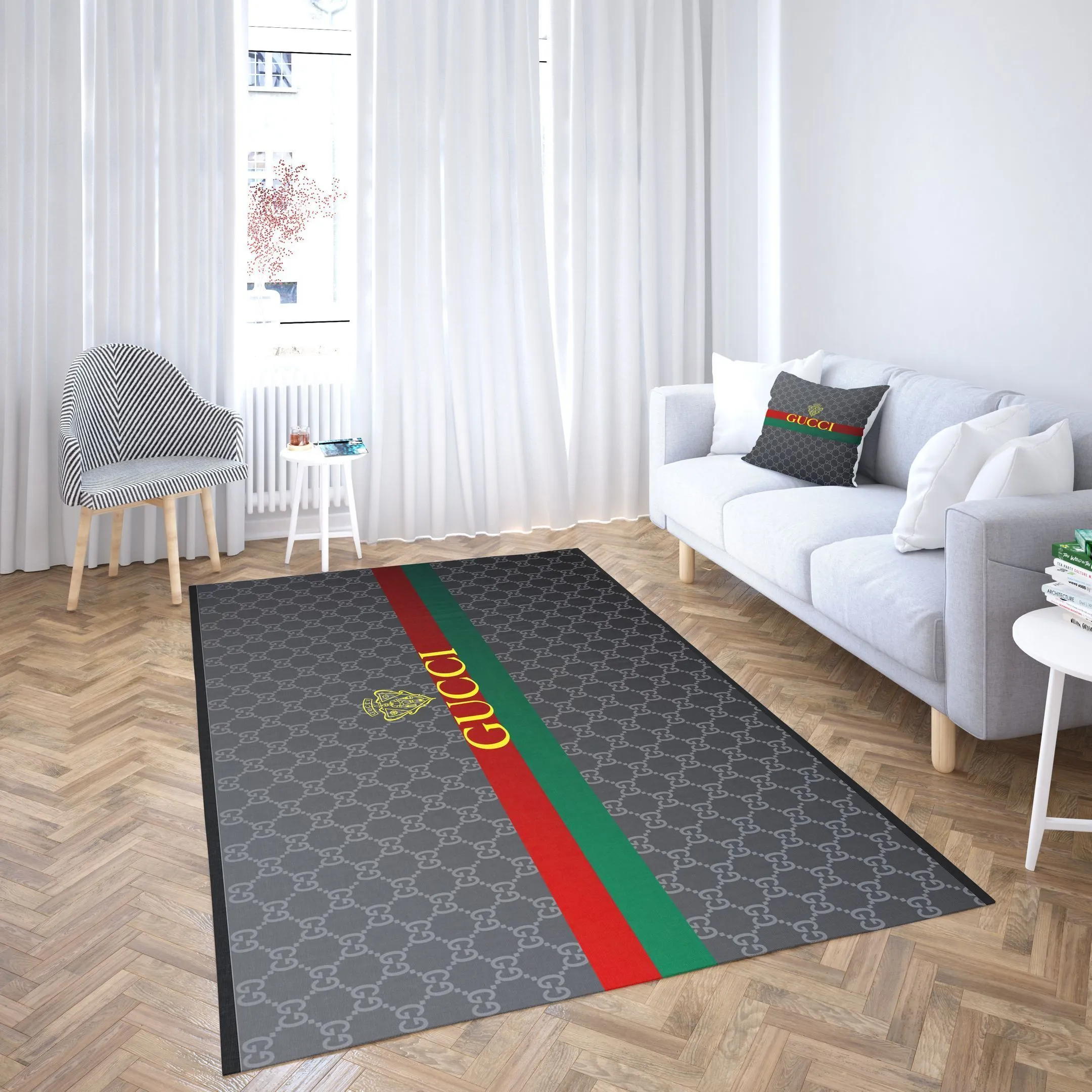 Gucci Rectangle Rug Luxury Door Mat Fashion Brand Area Carpet Home Decor