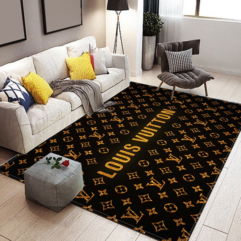 Louis vuitton golden Rectangle Rug Home Decor Area Carpet Luxury Door Mat Fashion Brand