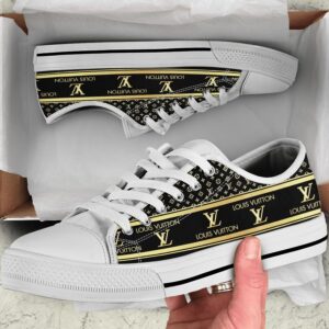 Louis vuitton black white low top canvas shoes sneakers