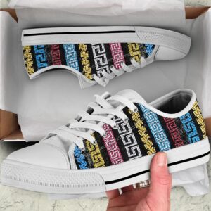 Gianni versace multicolor low top canvas shoes sneakers