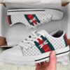 Gucci white stripe low top canvas shoes sneakers