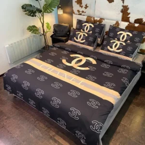 Chanel Italian Logo Brand Bedding Set Bedroom Home Decor Bedspread Luxury