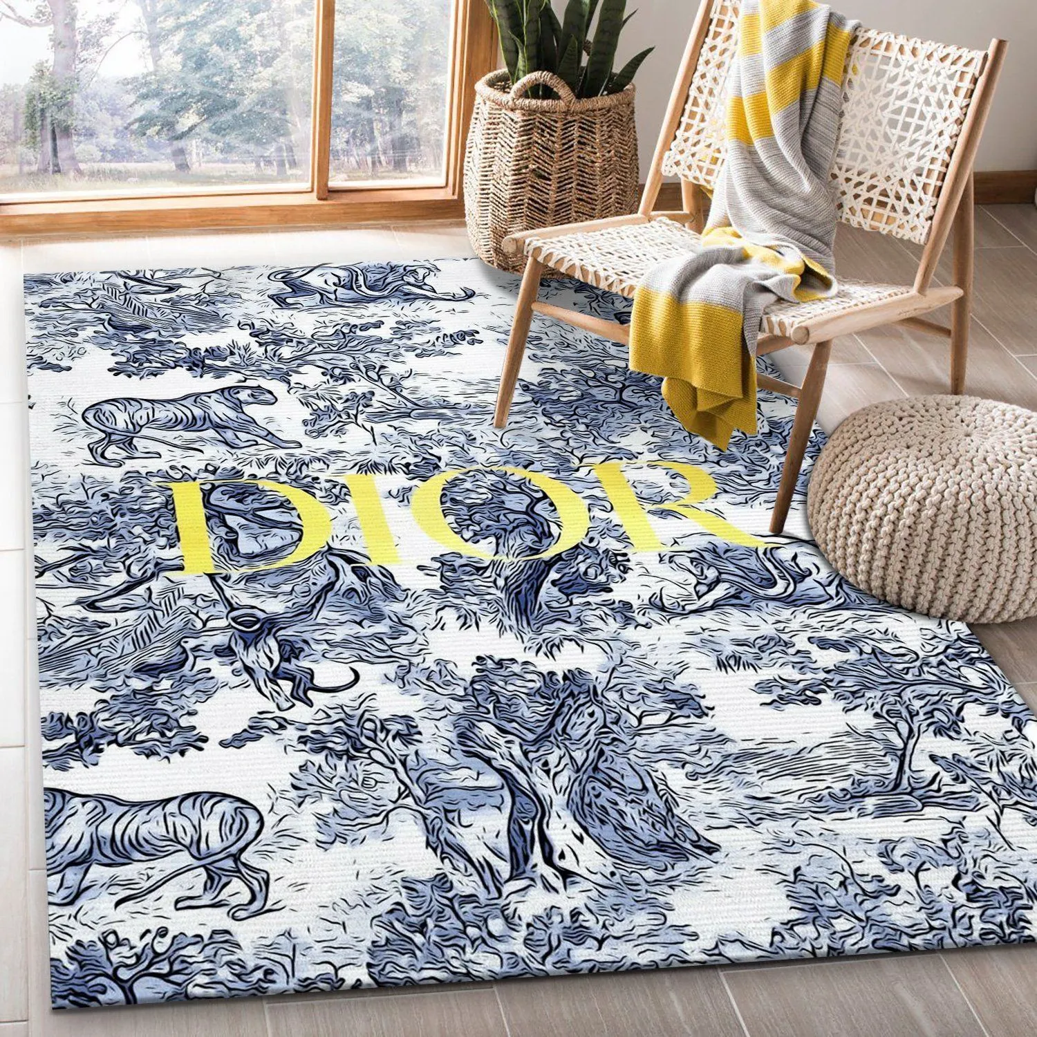 Dior Rectangle Rug Home Decor Door Mat Luxury Fashion Brand Area Carpet