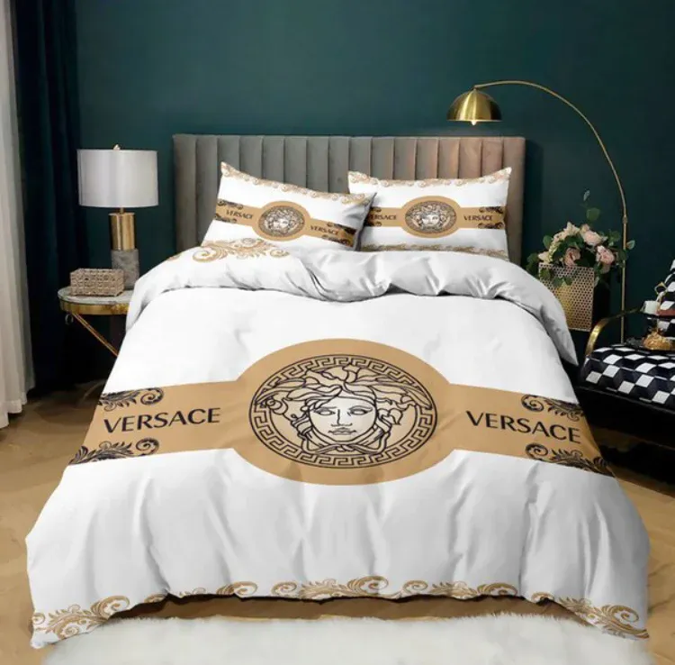 Versace Logo Brand Bedding Set Bedroom Home Decor Bedspread Luxury