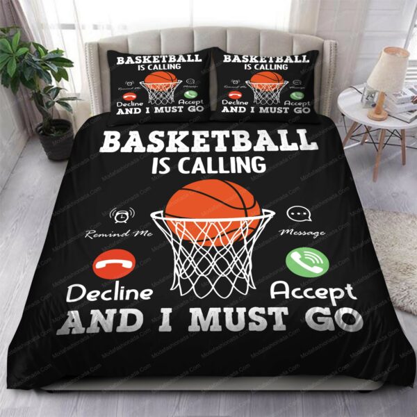 Basketball Is Calling And I Must Go Logo Type 1242 Bedding Sets Sporty Bedroom Home Decor