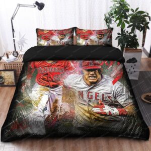 Mike Trout Los Angeles Angels Mlb 16 Logo Type 1445 Bedding Sets Sporty Bedroom Home Decor