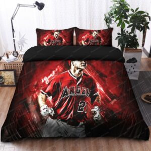 Mike Trout Los Angeles Angels Mlb 17 Logo Type 1450 Bedding Sets Sporty Bedroom Home Decor