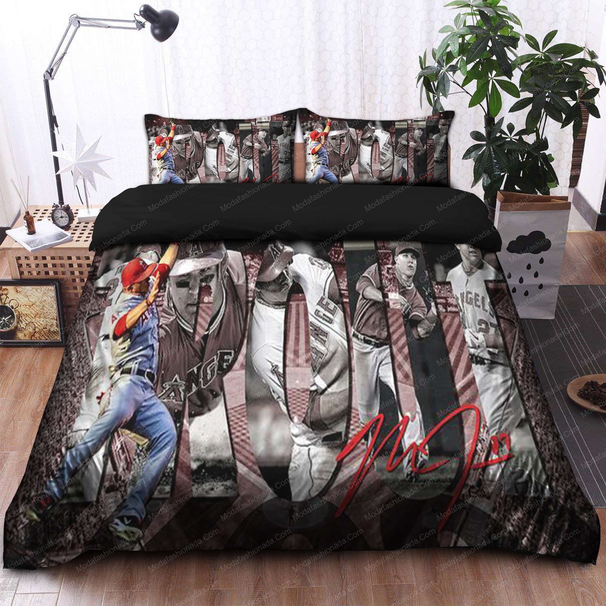 Mike Trout Los Angeles Angels Mlb 14 Logo Type 1455 Bedding Sets Sporty Bedroom Home Decor