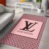 Louis Vuitton Pink Luxury Fashion Brand Rug Area Carpet Door Mat Home Decor