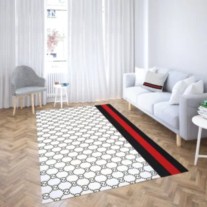 Gucci White Mat Luxury Fashion Brand Rug Area Carpet Home Decor Door Mat