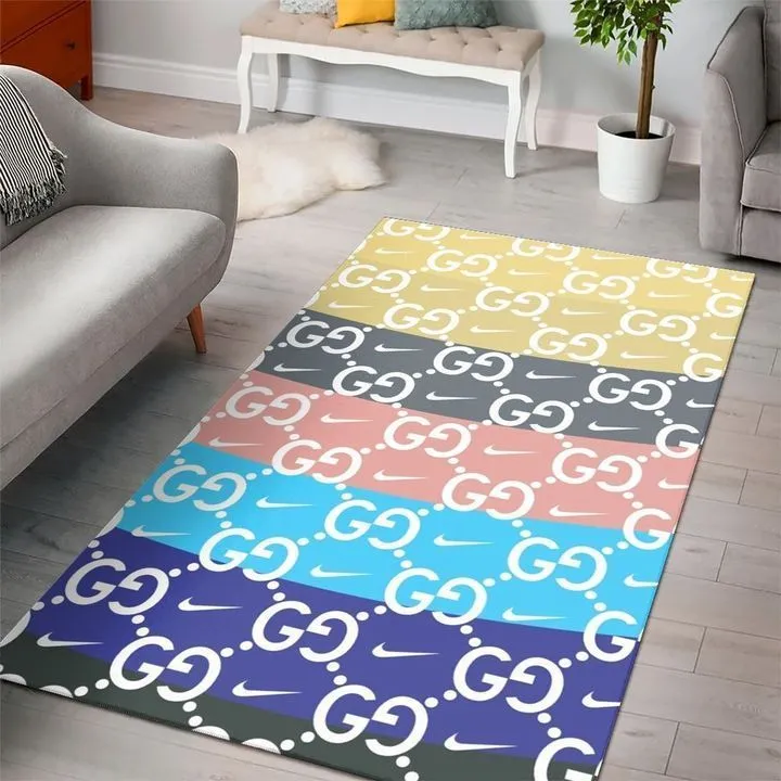 Gucci Colorful Mat Luxury Fashion Brand Rug Home Decor Area Carpet Door Mat