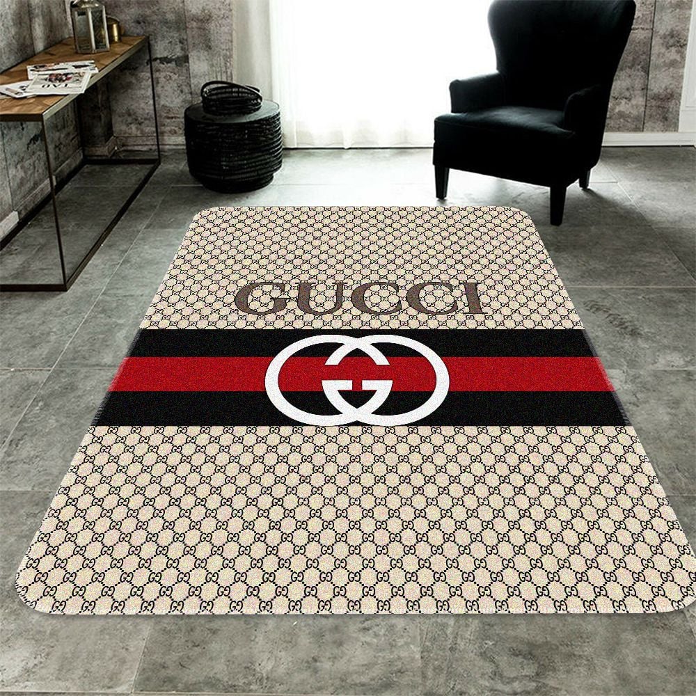 Gucci Beige Luxury Fashion Brand Rug Area Carpet Door Mat Home Decor