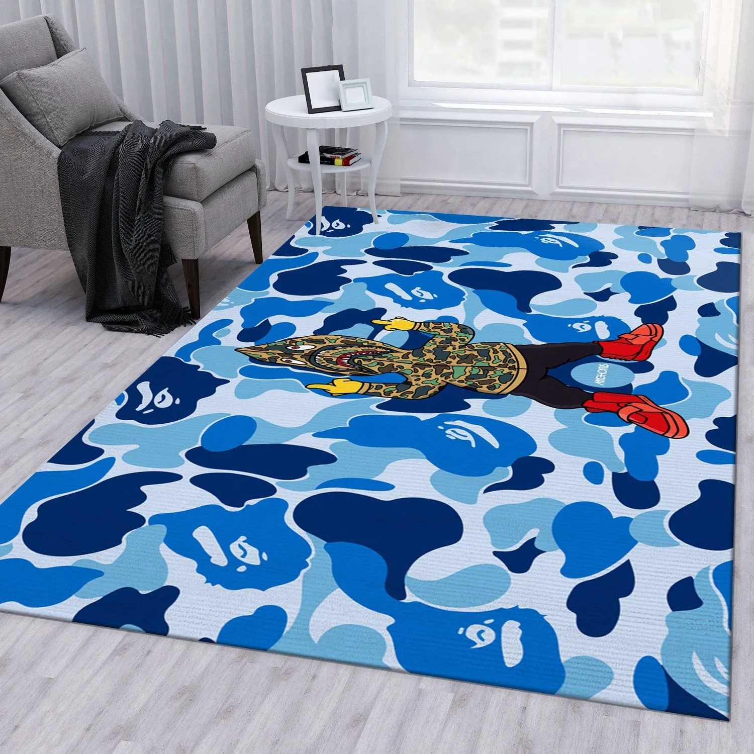 Bape Shark Luxury Fashion Brand Rug Home Decor Door Mat Area Carpet