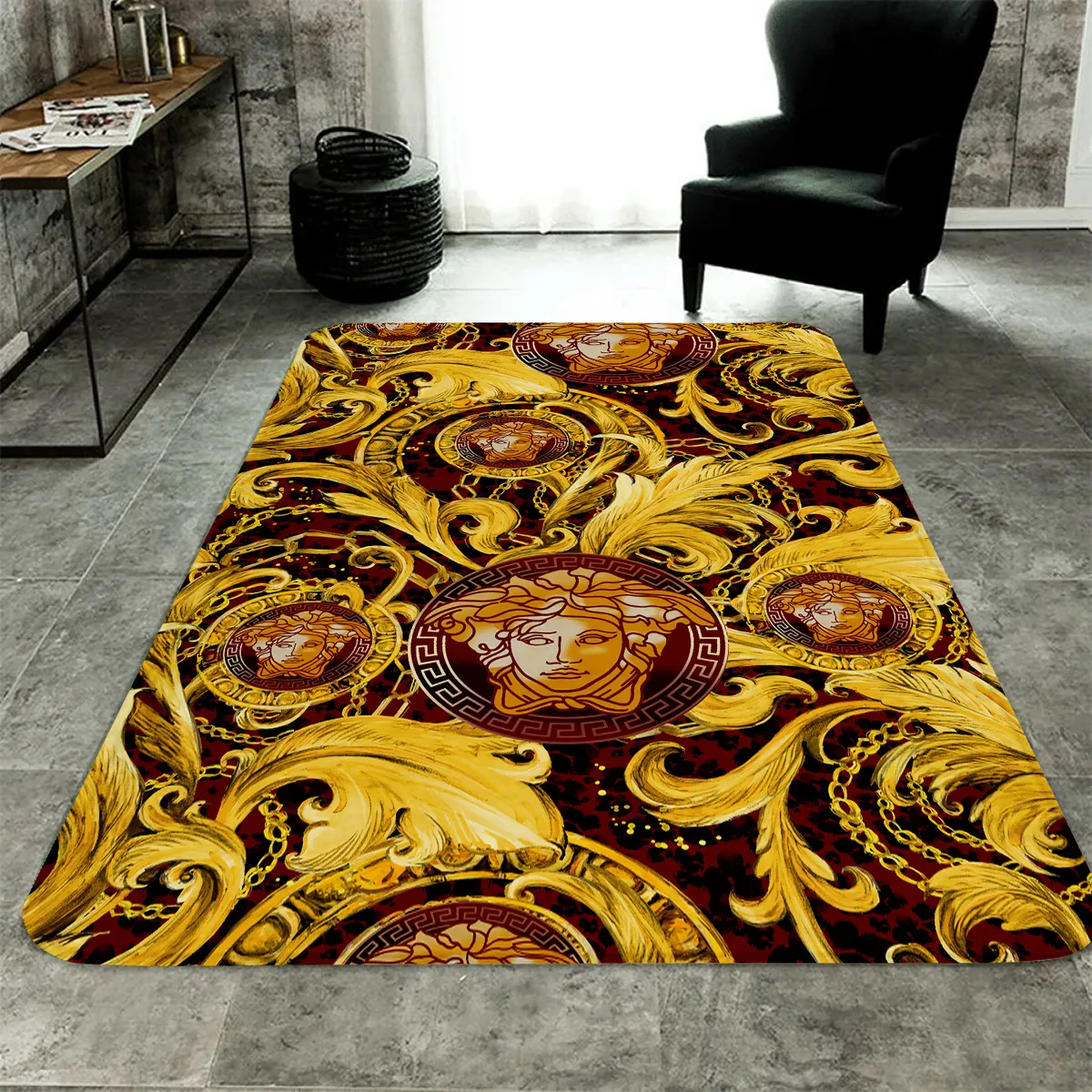 Versace Golden Luxury Fashion Brand Rug Door Mat Home Decor Area Carpet