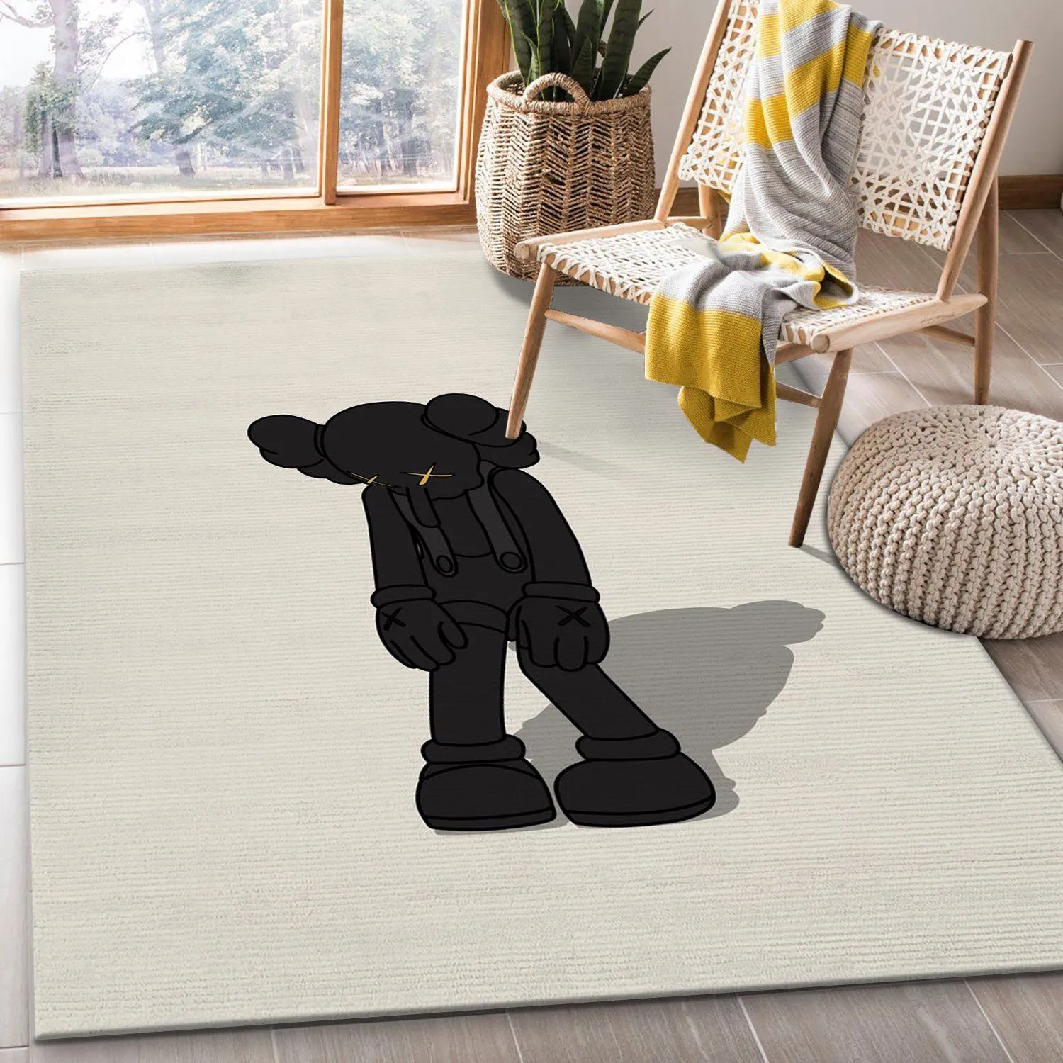 Kaws Small Lie Figure Luxury Fashion Brand Rug Home Decor Door Mat Area Carpet