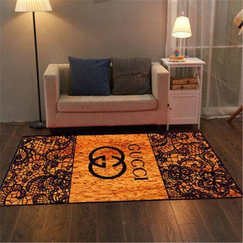 Gucci Orange Mat Luxury Fashion Brand Rug Area Carpet Home Decor Door Mat