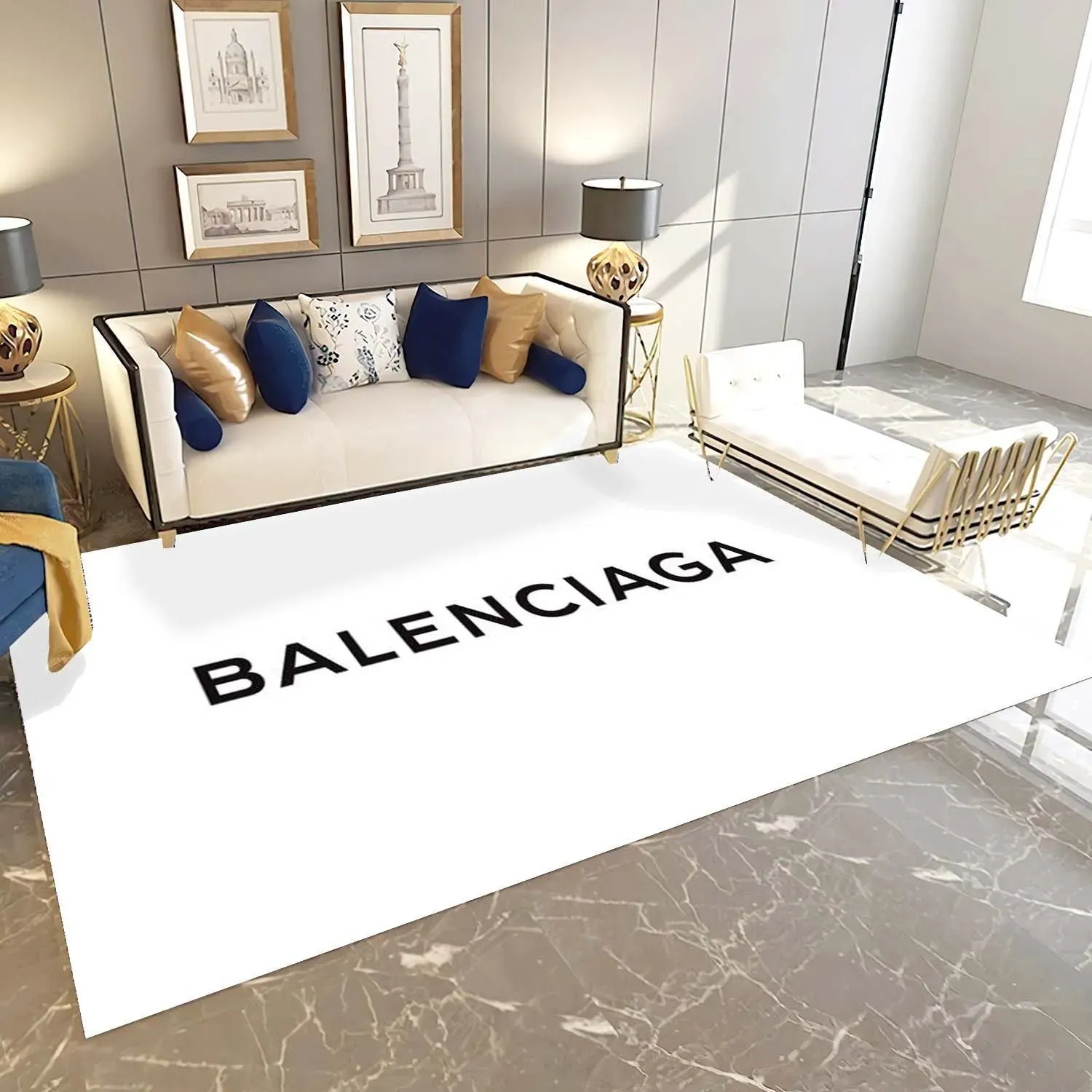 Balenciaga Rectangle Rug Luxury Home Decor Area Carpet Door Mat Fashion Brand