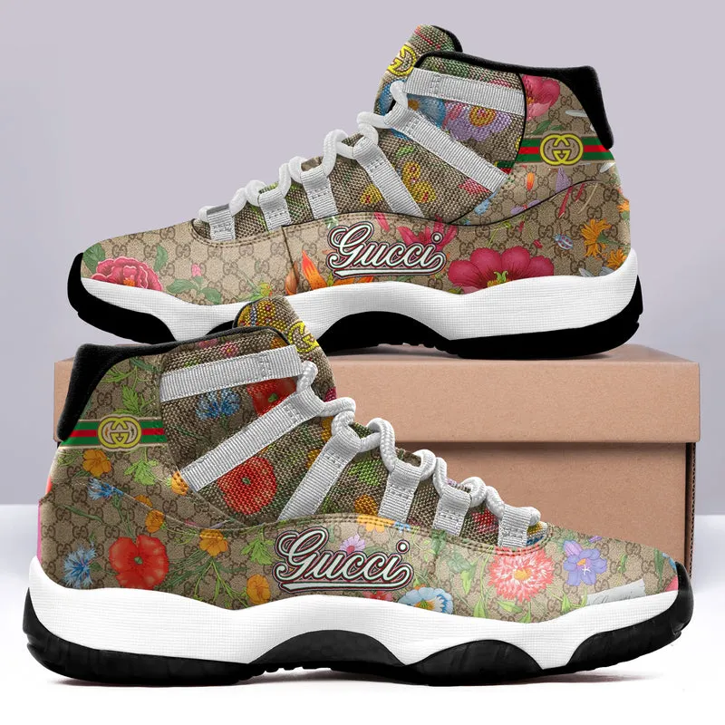 Gucci Flower Air Jordan 11 Fashion Sport Sneakers Shoes Luxury