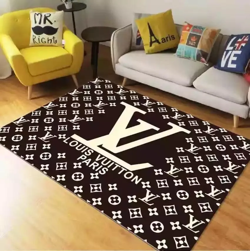 Louis Vuitton LV Rectangle Rug Home Decor Luxury Fashion Brand Door Mat Area Carpet