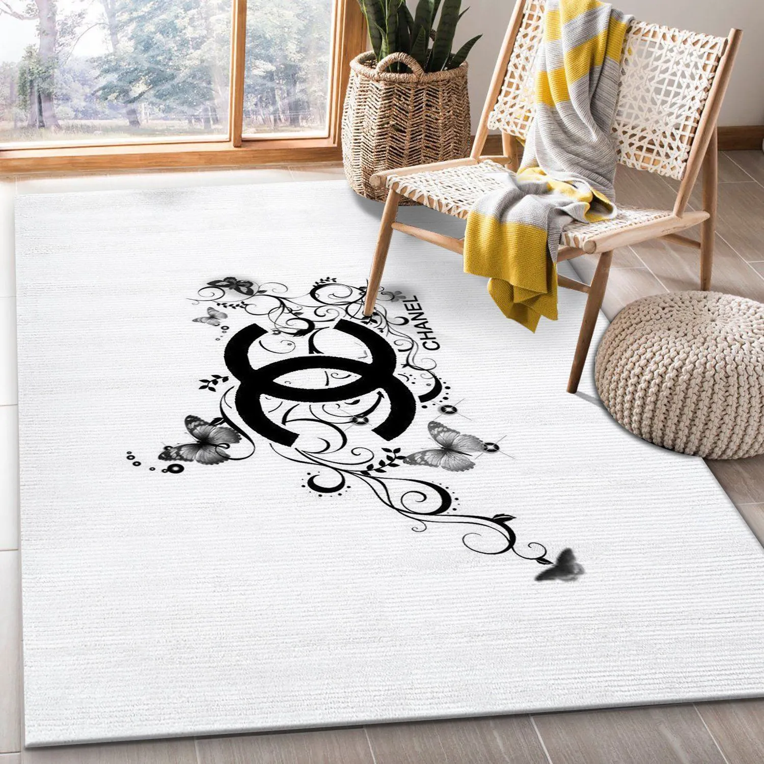 Chanel Rectangle Rug Home Decor Fashion Brand Luxury Area Carpet Door Mat