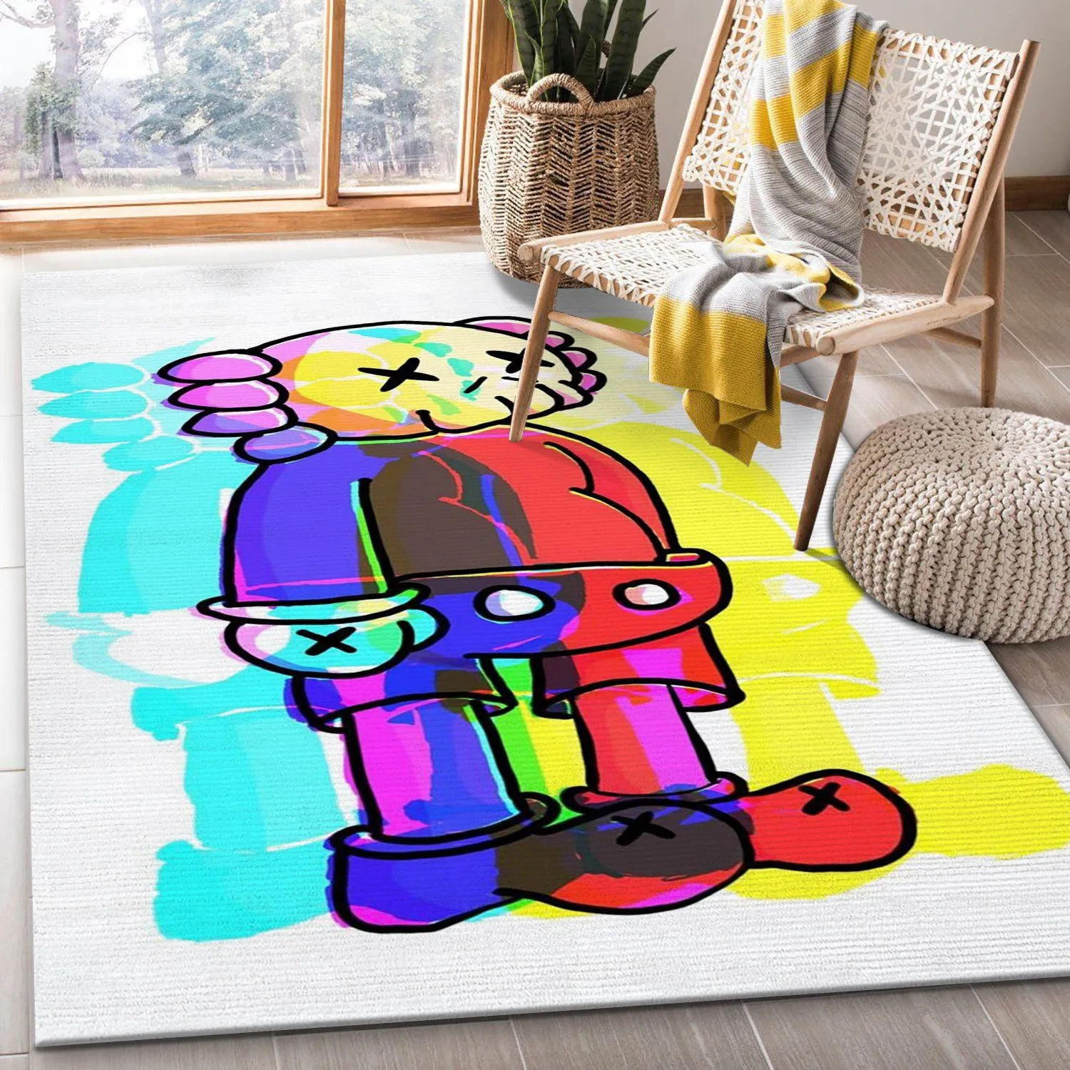 Kaws Rectangle Rug Door Mat Fashion Brand Area Carpet Home Decor Luxury