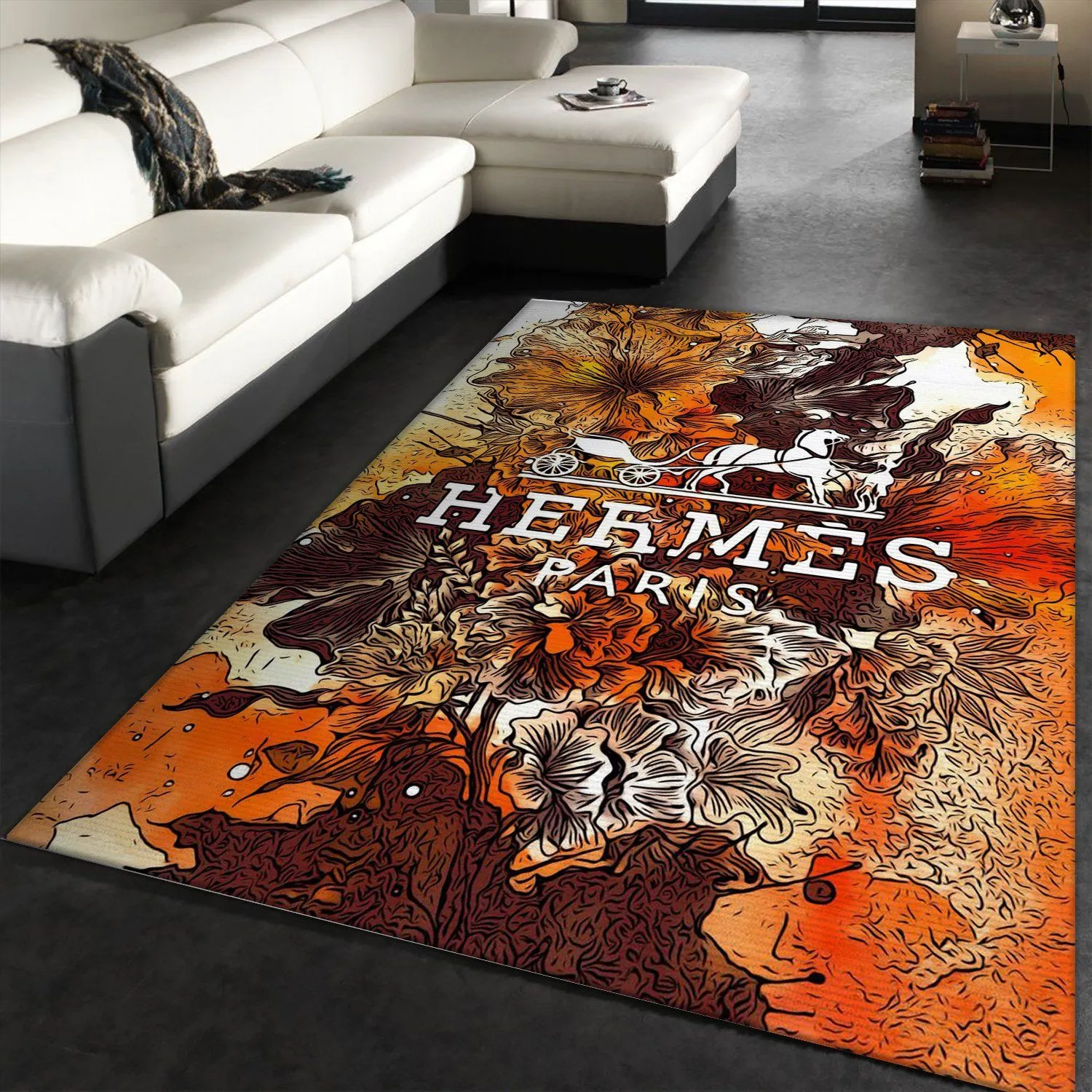 Hermes Rectangle Rug Door Mat Luxury Home Decor Fashion Brand Area Carpet