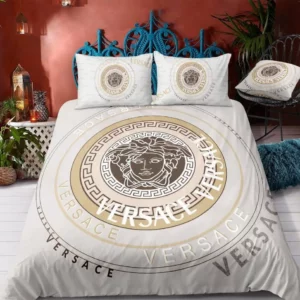 Versace Logo Brand Bedding Set Bedspread Home Decor Luxury Bedroom