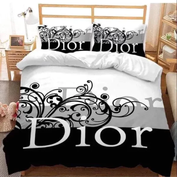 Dior Logo Brand Bedding Set Home Decor Bedroom Bedspread Luxury