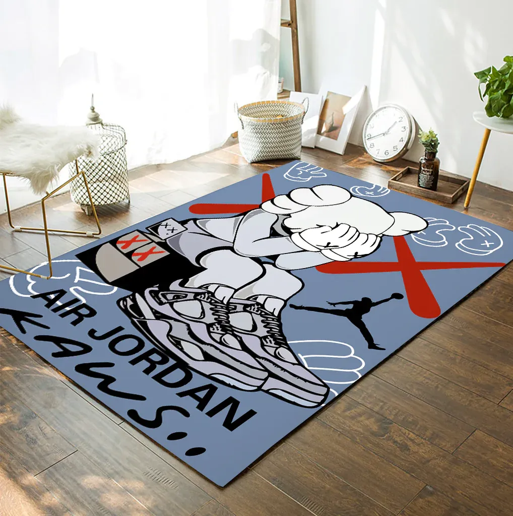 Supreme Kaws Rectangle Rug Area Carpet Home Decor Fashion Brand Luxury Door Mat