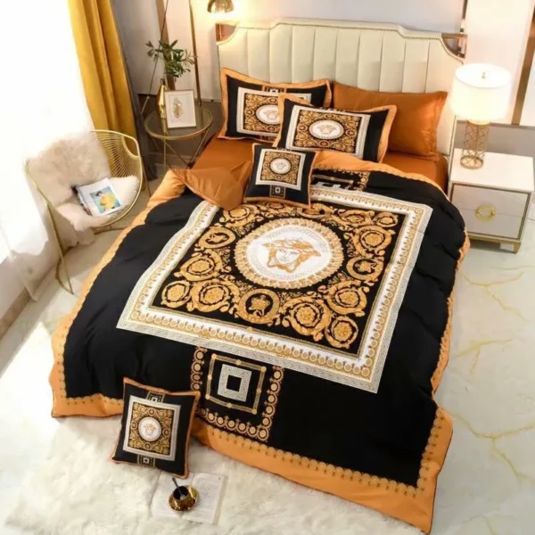 Versace Logo Brand Bedding Set Bedroom Home Decor Luxury Bedspread