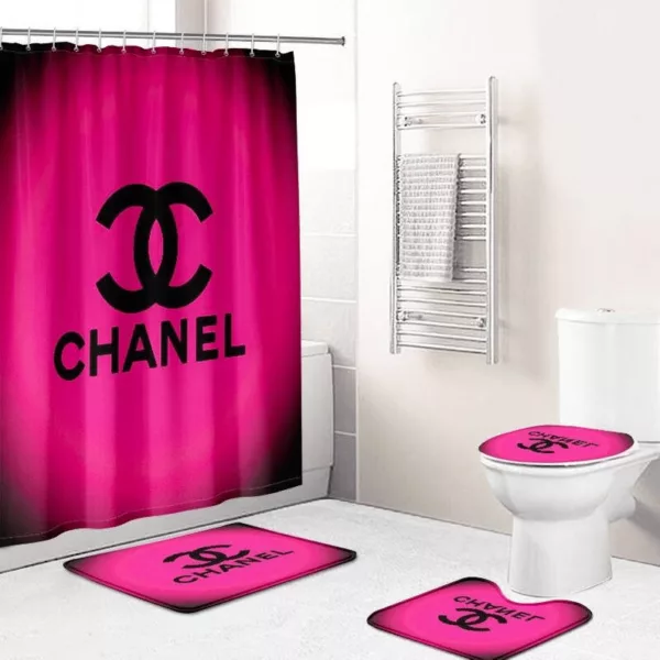 Chanel Dark Pinkynew Bathroom Set Hypebeast Bath Mat Luxury Fashion Brand Home Decor