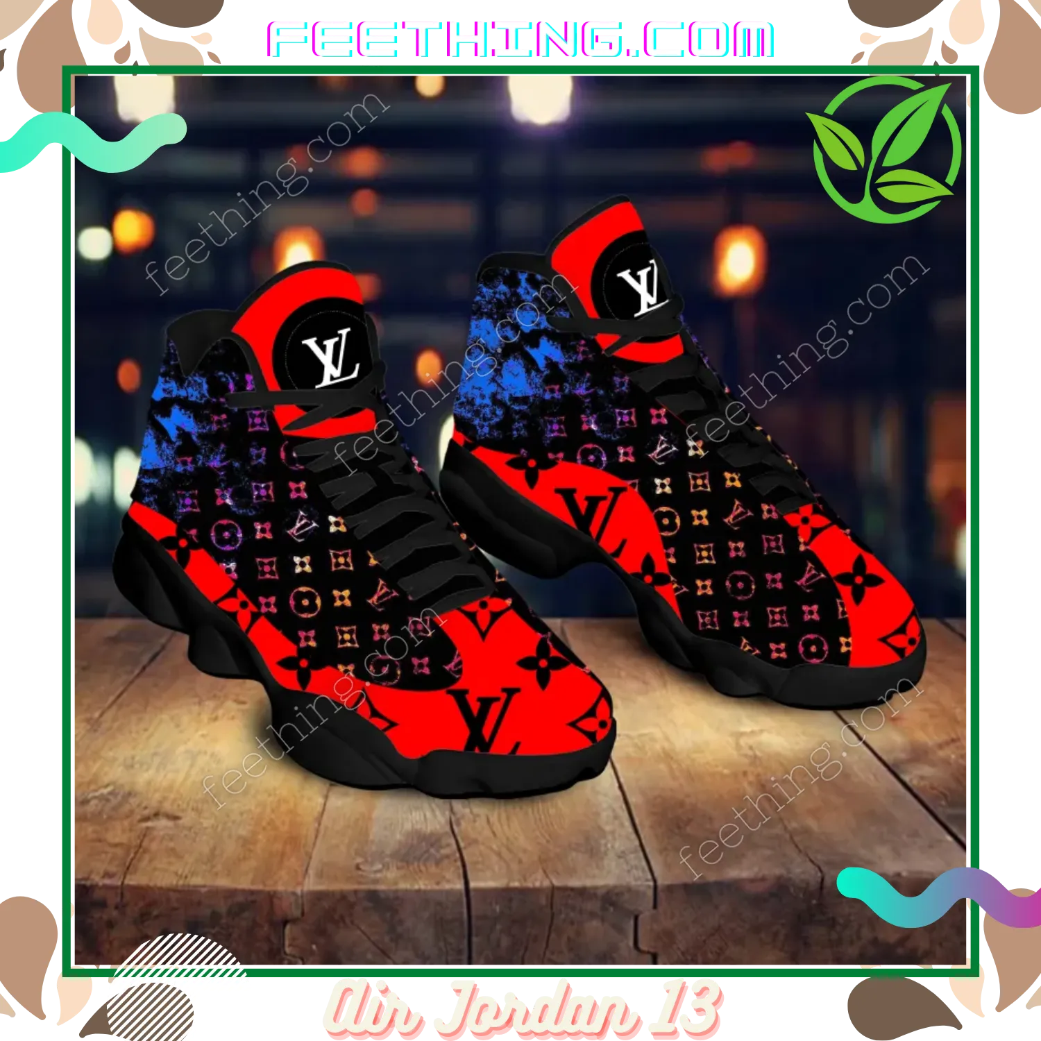 Louis Vuitton  Colorful Logo Air Jordan 13 Trending Fashion Sneakers Shoes Luxury