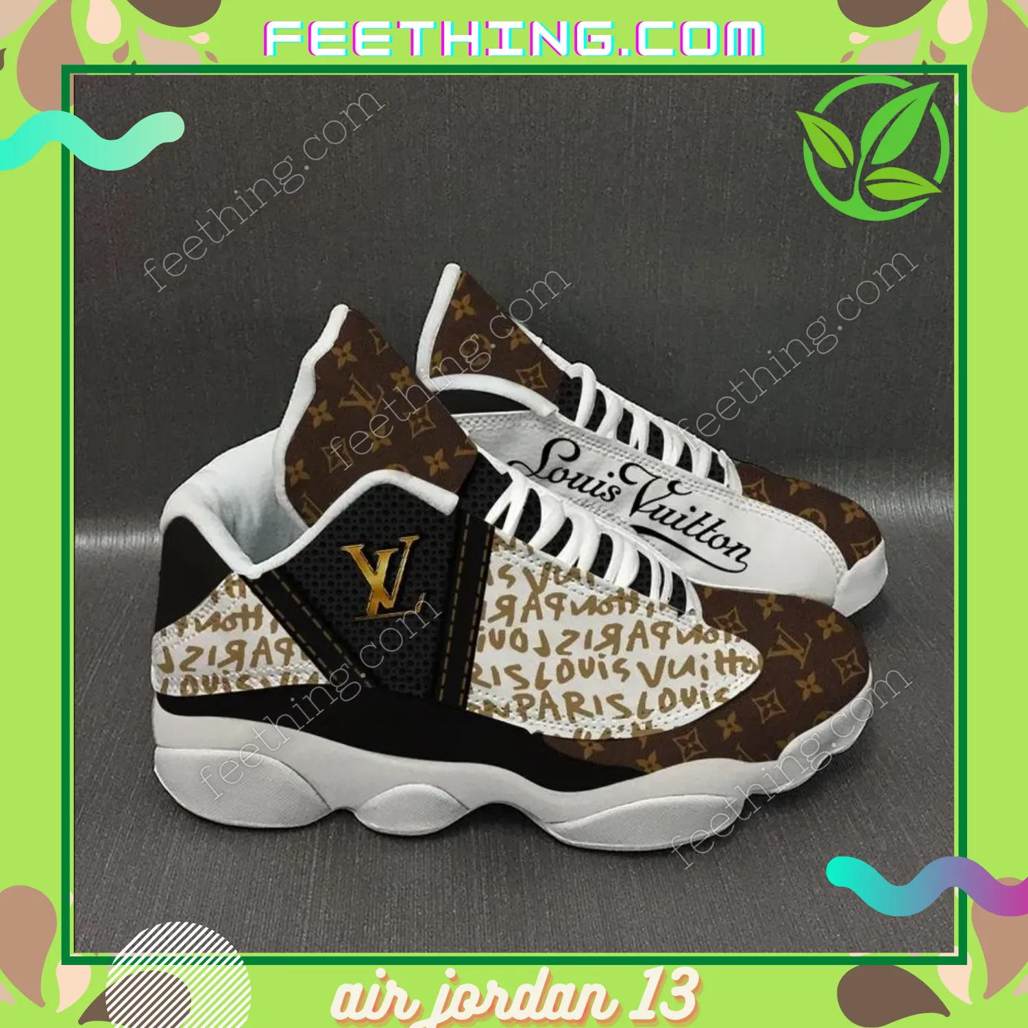 Louis Vuitton Brown  Air Jordan 13 Luxury Fashion Trending Shoes Sneakers