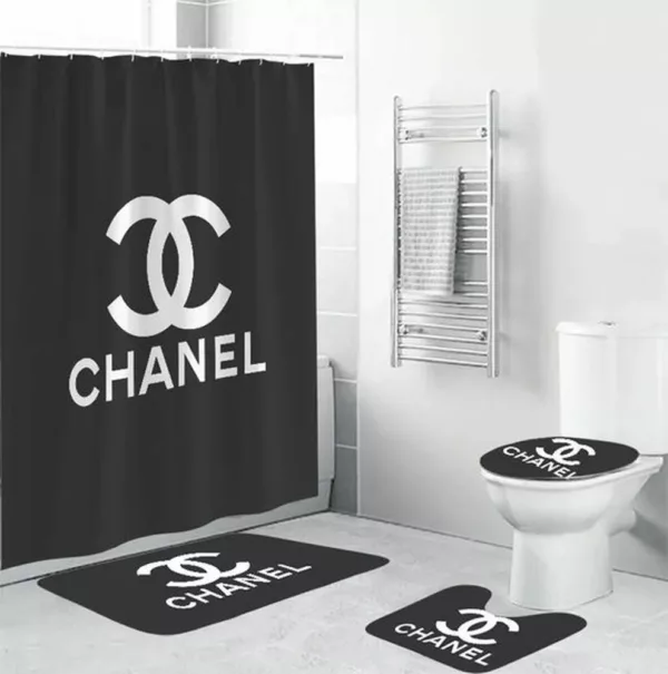 Chanel Grey Bathroom Set Luxury Fashion Brand Home Decor Bath Mat Hypebeast