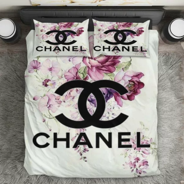 Chanel Logo Brand Bedding Set Home Decor Bedspread Luxury Bedroom