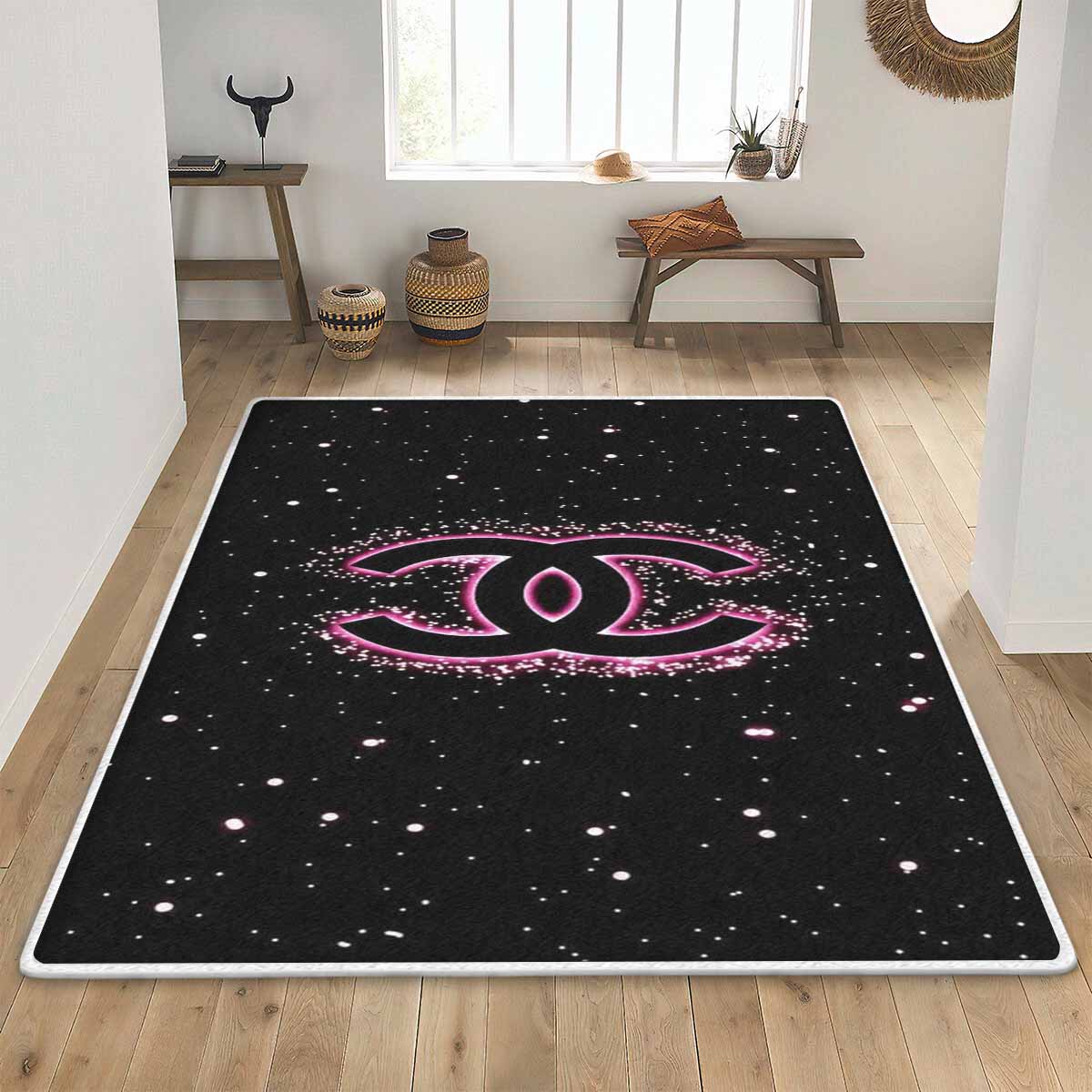 Chanel Sparkle Rectangle Rug Area Carpet Door Mat Home Decor Fashion Brand Luxury