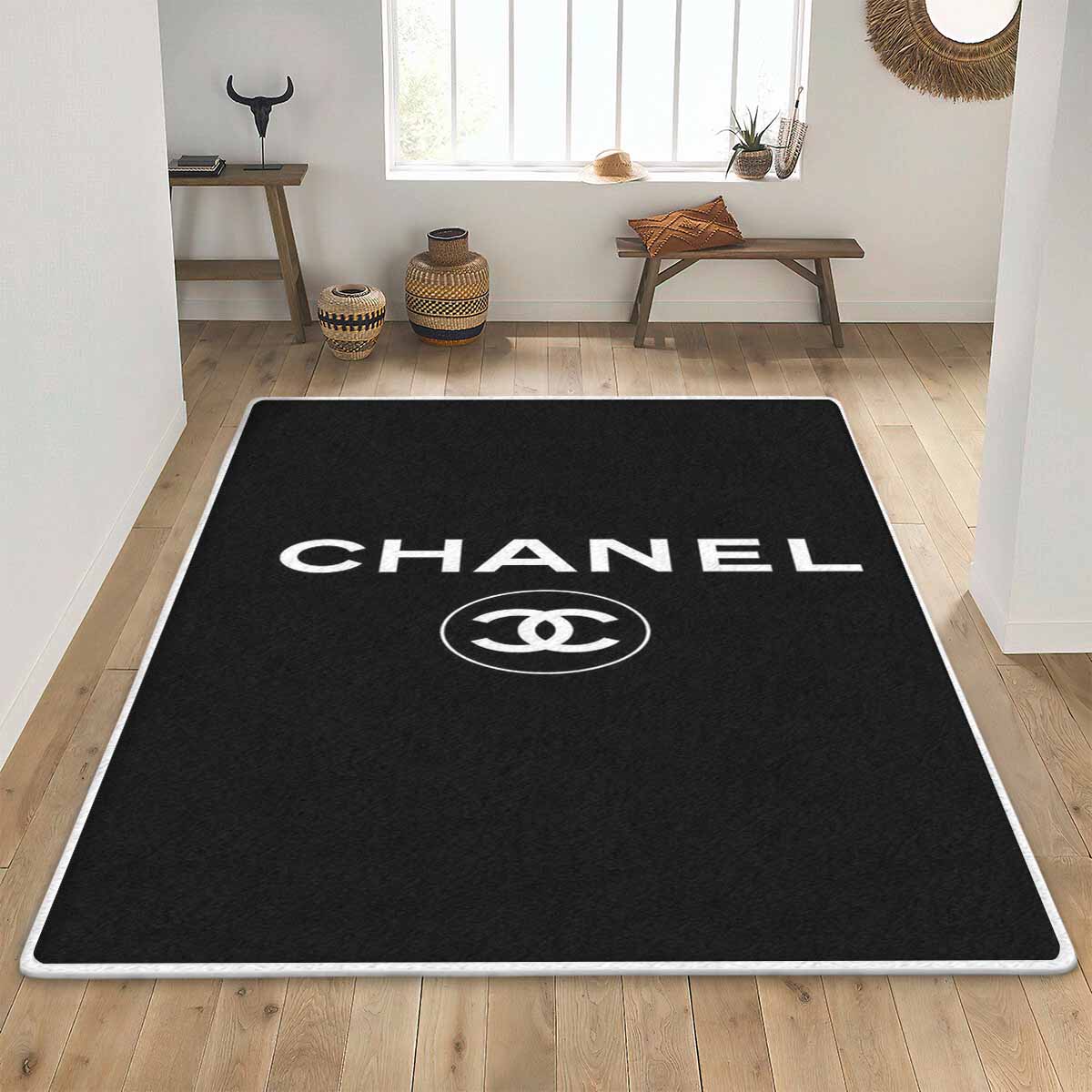 Chanel Classic Rectangle Rug Fashion Brand Home Decor Area Carpet Luxury Door Mat