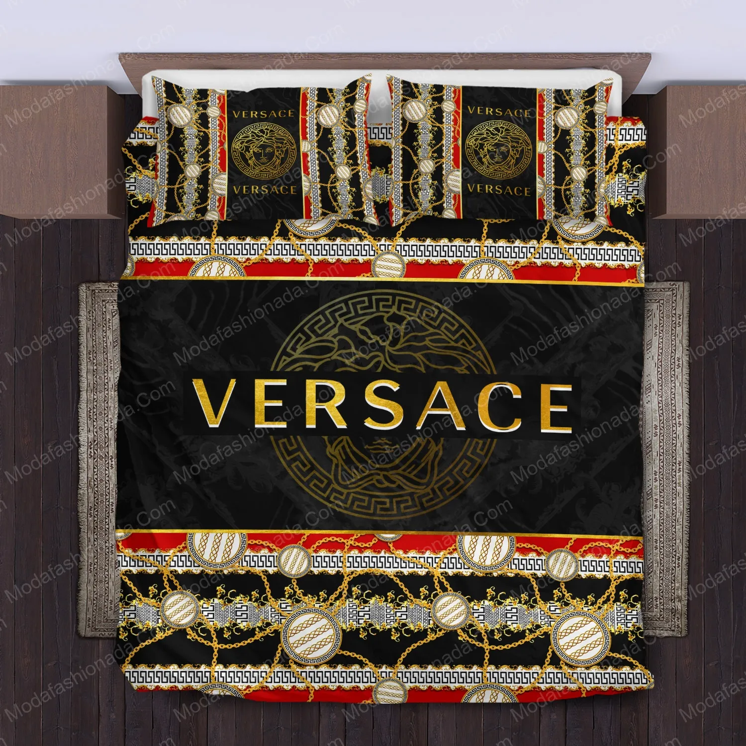 Versace Logo Brand Bedding Set Bedroom Luxury Home Decor Bedspread