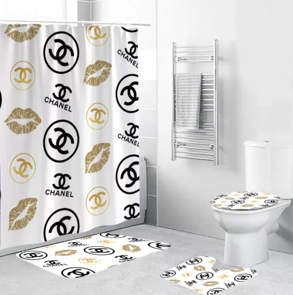 Chanel Lips Bathroom Set Hypebeast Luxury Fashion Brand Bath Mat Home Decor