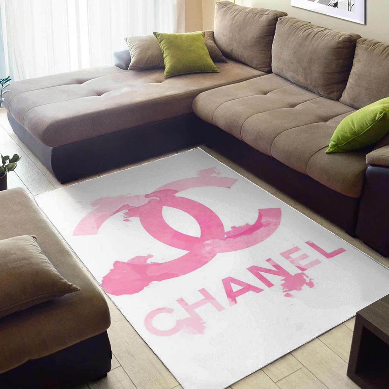 Chanel Pinky Rectangle Rug Luxury Fashion Brand Door Mat Area Carpet Home Decor