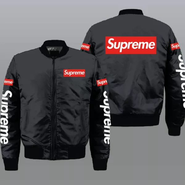 Supreme Black Bomber Jacket Outfit Luxury Fashion Brand