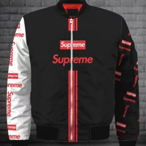 Supreme Black Bomber Jacket Outfit Fashion Brand Luxury