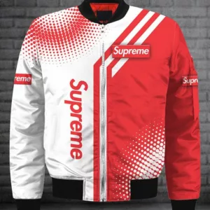 Supreme White Red Bomber Jacket Fashion Brand Outfit Luxury