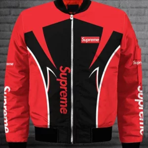 Supreme Red Black Bomber Jacket Outfit Luxury Fashion Brand