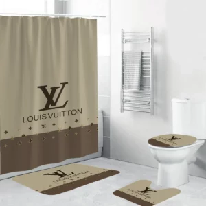 Louis Vuitton Light Grey Bathroom Set Hypebeast Luxury Fashion Brand Bath Mat Home Decor