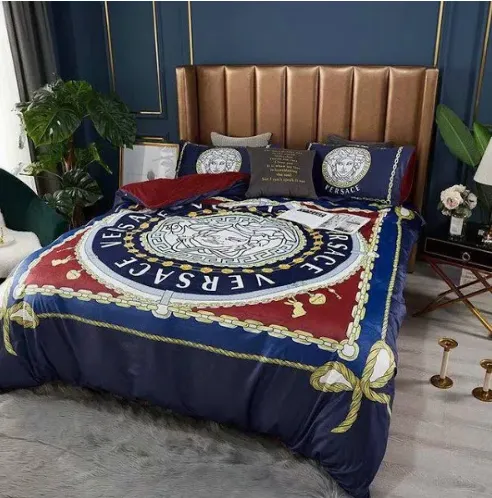 Versace Logo Brand Bedding Set Bedroom Bedspread Home Decor Luxury