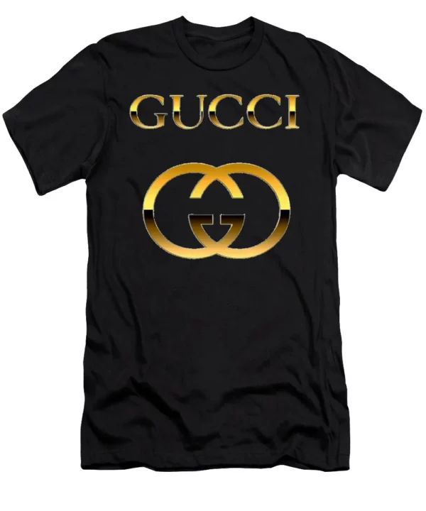 Gucci Golden Logo Black T Shirt Luxury Fashion Outfit